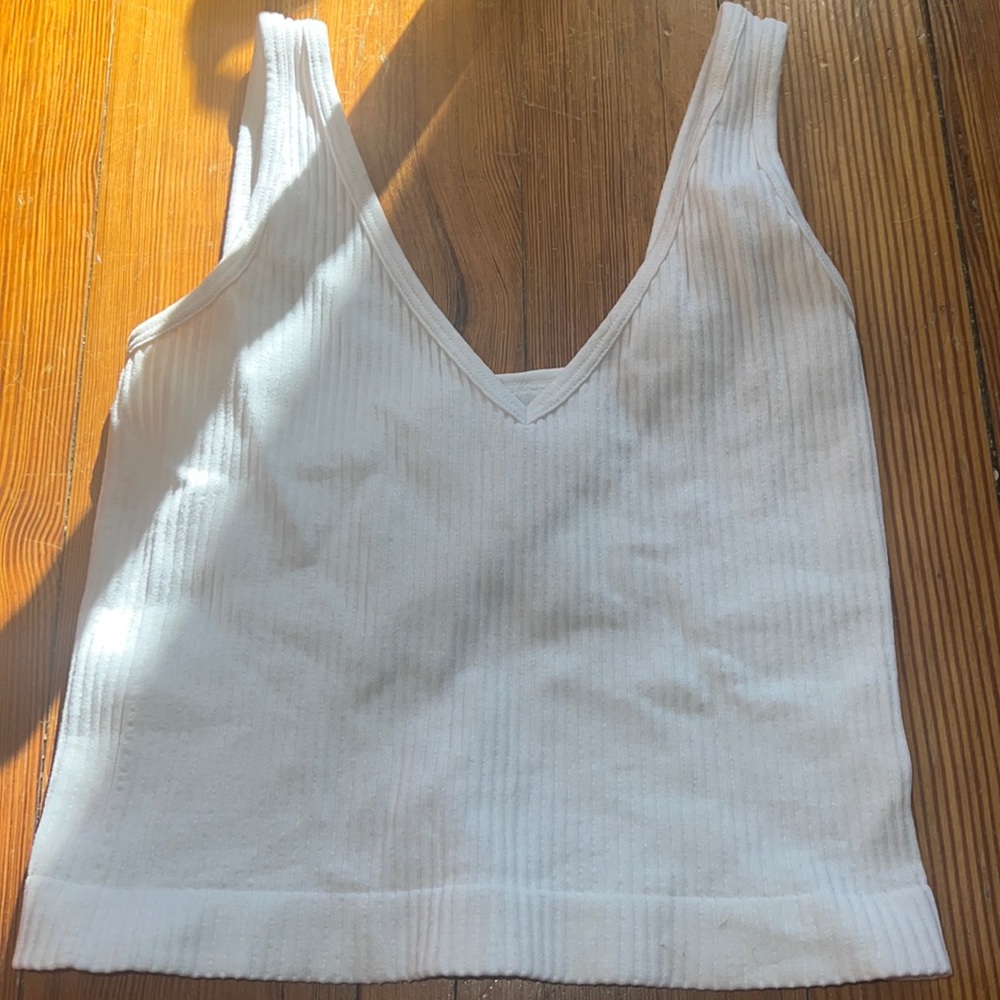 Aura White Cropped Tank